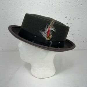 Stacy Adams Men’s size Large Essex Charcoal Gray Pork Pie Fedora Hat